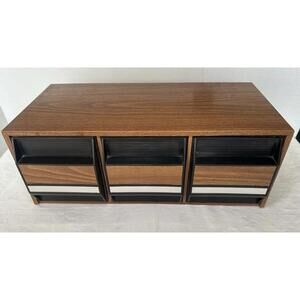 Faux Wood 8 track Holder - 3 Drawer Media Storage